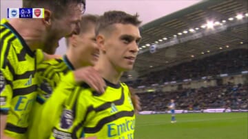 Watch: Trossard scores against his former side to seal the win for Arsenal